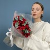 15 кустовых красных роз Рубикон 40 см